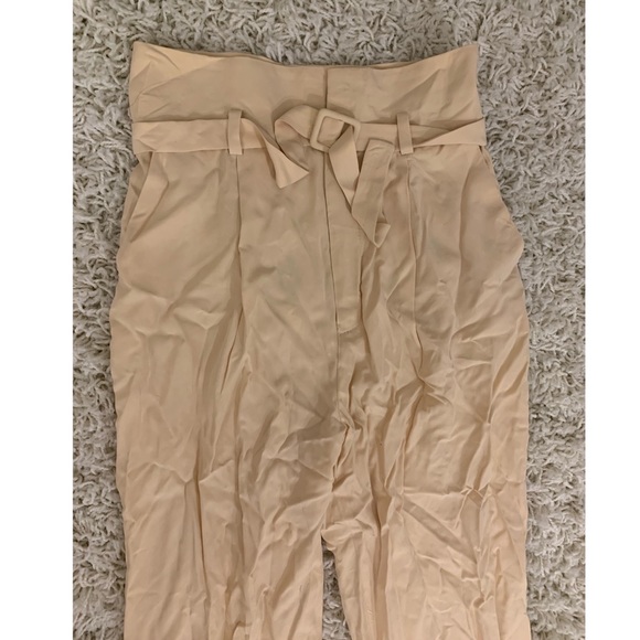 Mango cream flowy high rise tie pant size 4 - Picture 5 of 12